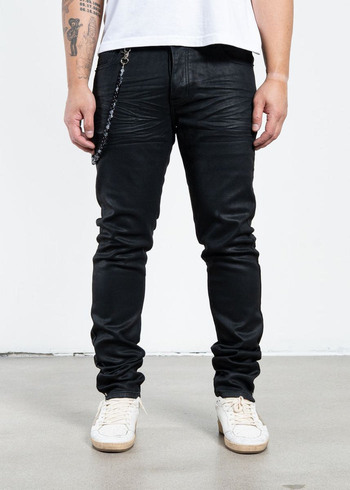 Midnight Black Wax Skinny Jeans (MB-005)