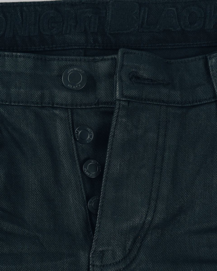 Midnight Black Wax Skinny Jeans (MB-005)