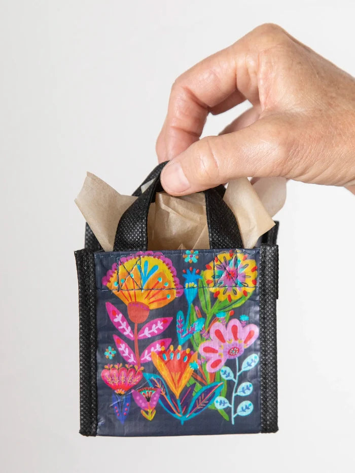 Mini Happy Bag, Set of 5 - Navy Folk Flower-view 2