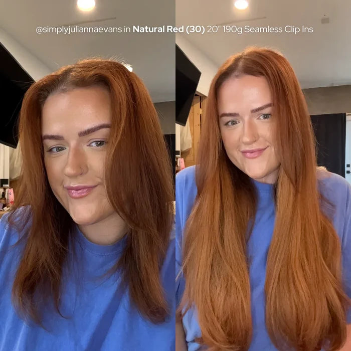 Natural Red (30) 20" 220g - Clip-Ins