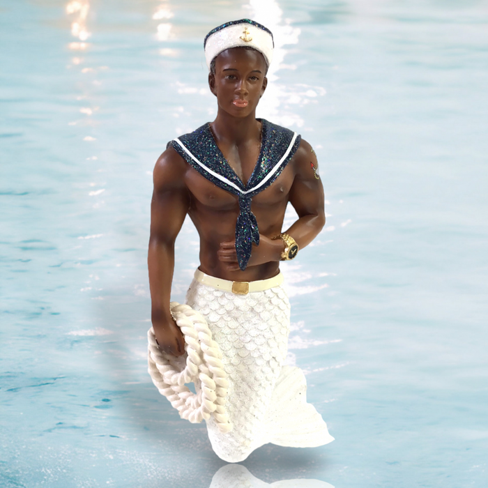 Navy Soul Merman Ornament