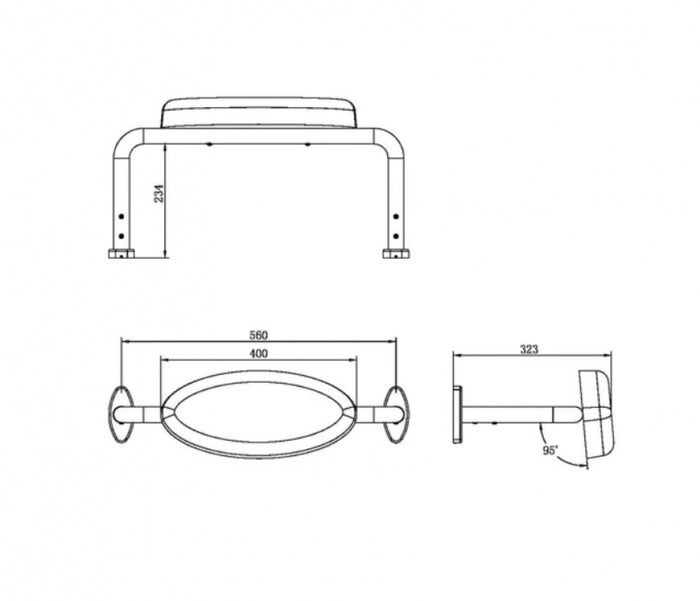 Nero Mecca Care NRCR0001 Toilet Back Rest White Cushion