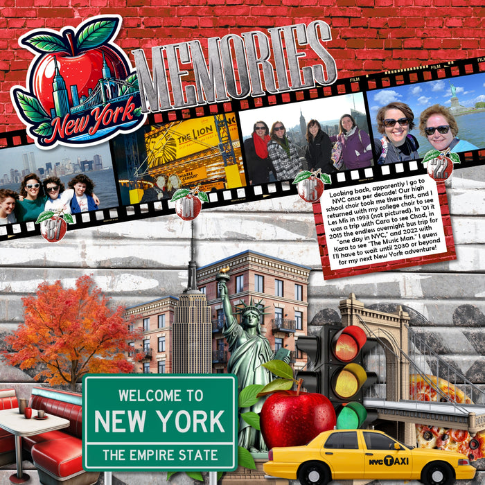Celebrate New York with these beautiful realistic embellishments, clusters, masked scenic overlays, engraved stamps, and concrete alpha set by Lucky Girl Creative digital art for digital scrapbooking. Great for travel and vacations to New York, New York City, Upstate New York, downtown, Niagara Falls, Buffalo, Yonkers, Rochester, parts of Canada, and more. Embellishments include passenger airplane, small aircraft, airport sign, amusement park, Coney Island, carousel, bird, bluebird, Canadian Geese.