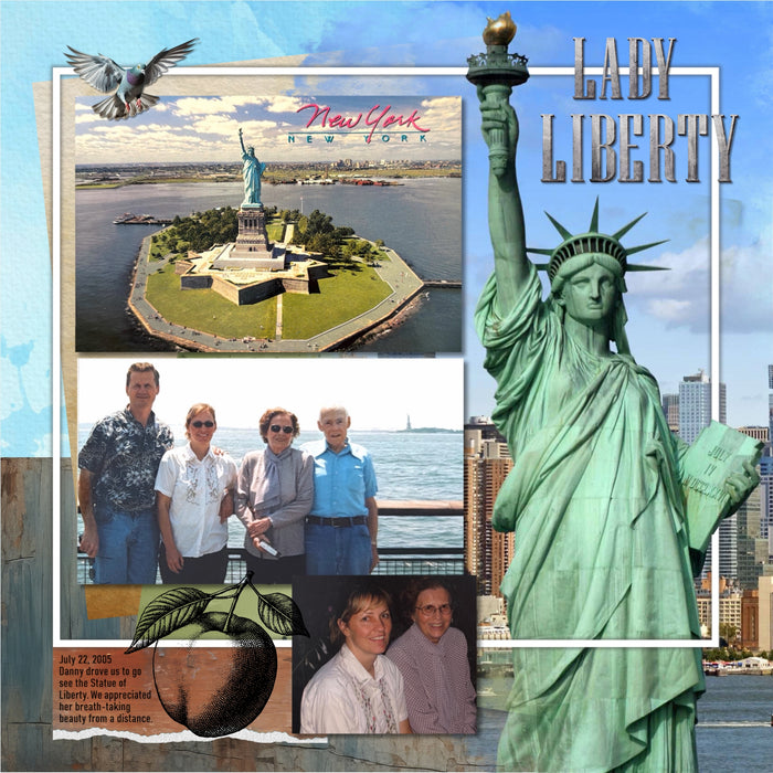 Celebrate New York with these beautiful realistic embellishments, clusters, masked scenic overlays, engraved stamps, and concrete alpha set by Lucky Girl Creative digital art for digital scrapbooking. Great for travel and vacations to New York, New York City, Upstate New York, downtown, Niagara Falls, Buffalo, Yonkers, Rochester, parts of Canada, and more. Embellishments include passenger airplane, small aircraft, airport sign, amusement park, Coney Island, carousel, bird, bluebird, Canadian Geese.