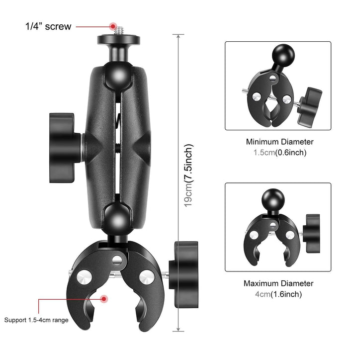 NNEIDS Universal Motorcycle Handlebar Mount For Action Cameras