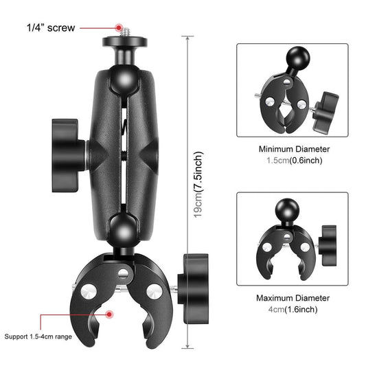 NNEIDS Universal Motorcycle Handlebar Mount For Action Cameras