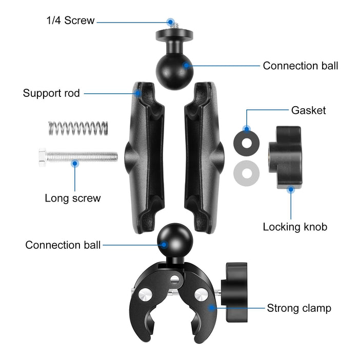 NNEIDS Universal Motorcycle Handlebar Mount For Action Cameras