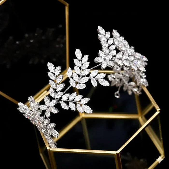 Wedding Hair Accessories - CZ Bridal Tiara Headdress / Headband - Available in Silver, Rose Gold and Yellow Gold
