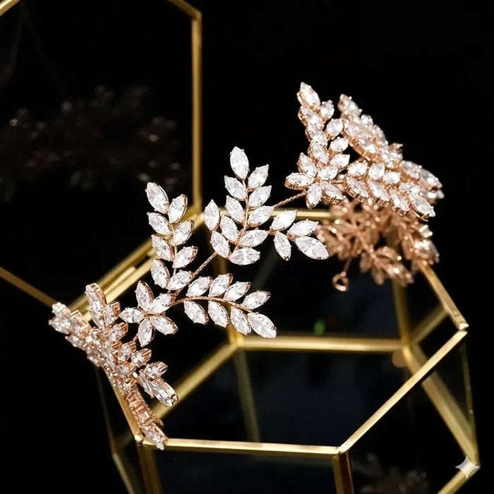 Wedding Hair Accessories - CZ Bridal Tiara Headdress / Headband - Available in Silver, Rose Gold and Yellow Gold