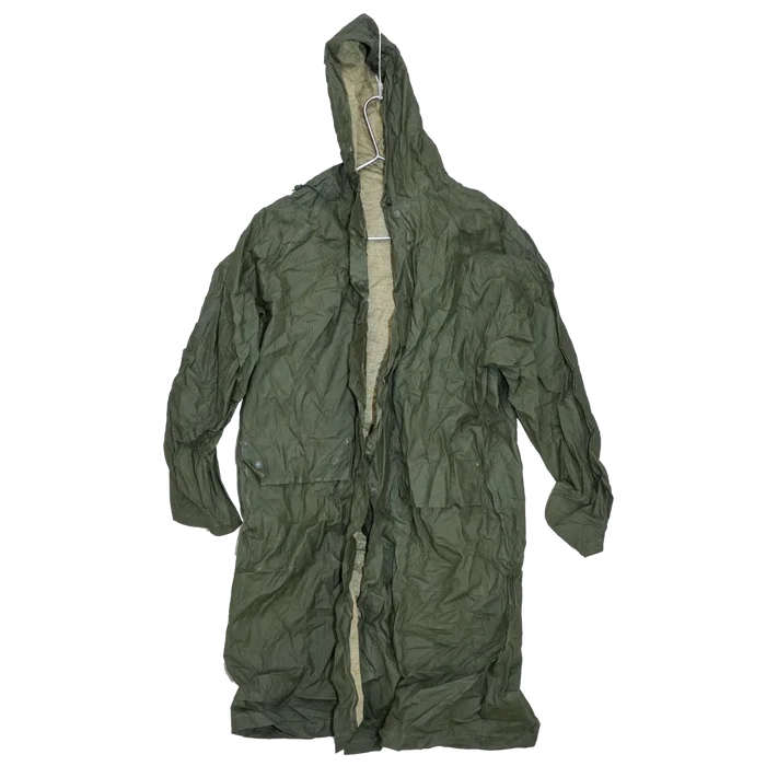 Olive Drab Rubberized Rain Coat - Medium - Army & Outdoors - Rain Jackets