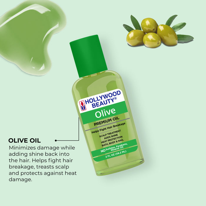Olive Premium Oil for Hair, Scalp, Skin, and Nails - 2 fl oz
