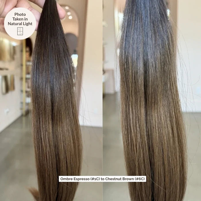Ombre Espresso (#1C) to Chestnut Brown (#6C) Invisible Tape 20" (25g)