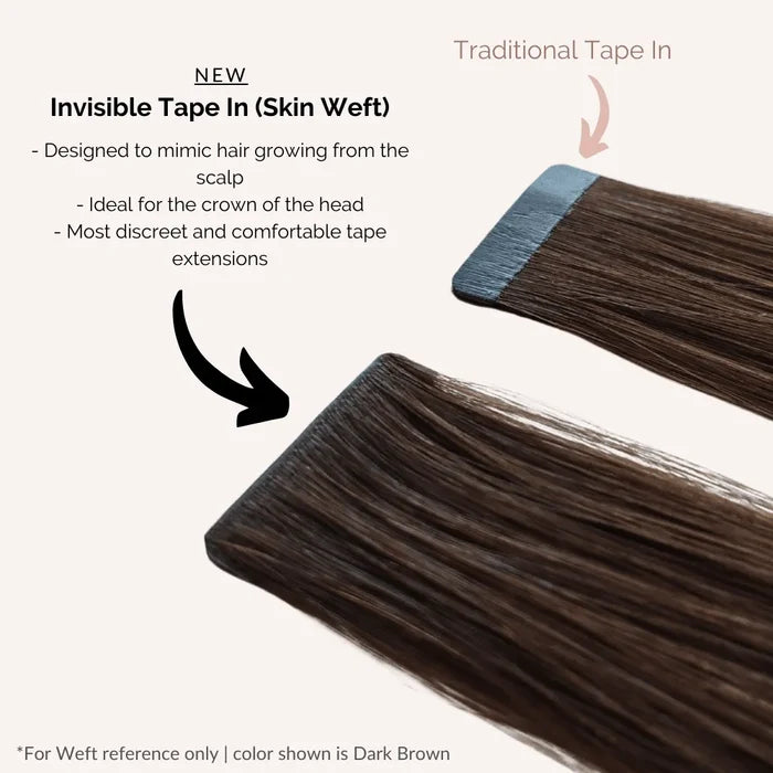 Ombre Espresso (#1C) to Chestnut Brown (#6C) Invisible Tape 20" (25g)
