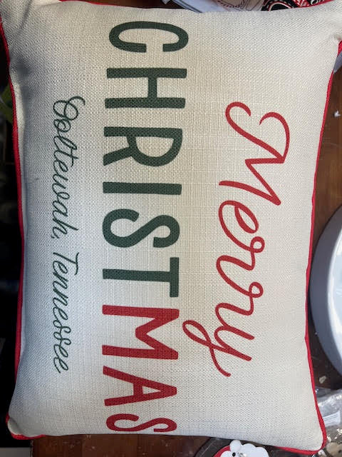 Ooltewah Tennessee Merry Christ-mas Pillow