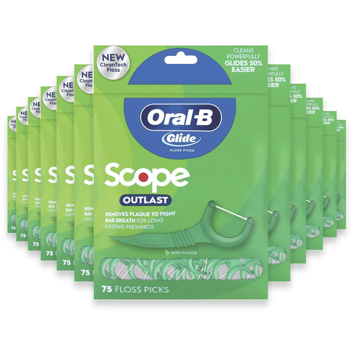 Oral-B Glide Floss Picks with Scope Mint, 75ct - 48 Pack