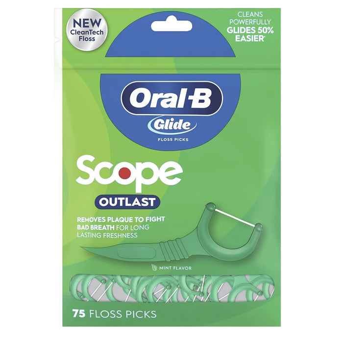 Oral-B Glide Floss Picks with Scope Mint, 75ct - 48 Pack
