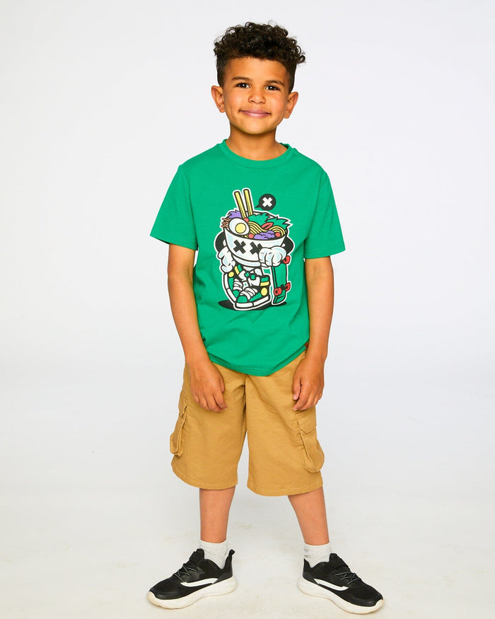 Organic Cotton Jersey T-Shirt With Print Green-3