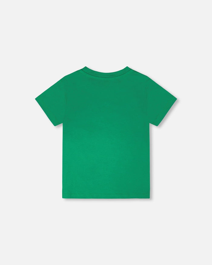 Organic Cotton Jersey T-Shirt With Print Green-4