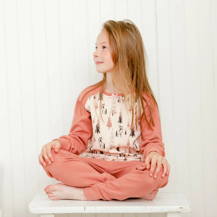 Organic Cotton Two Piece Unicorn Printed Pajama Set | DEUX PAR DEUX | DEUX PAR DEUX | Jenni Kidz