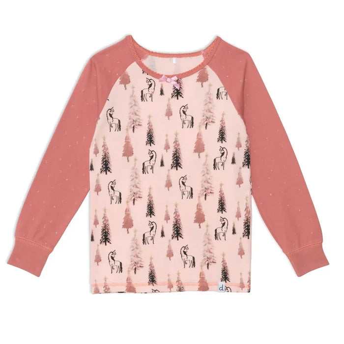 Organic Cotton Two Piece Unicorn Printed Pajama Set | DEUX PAR DEUX | DEUX PAR DEUX | Jenni Kidz