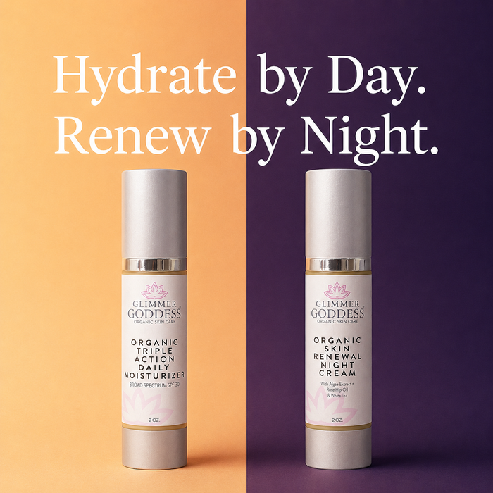 Organic Day & Night Duo – Triple Action SPF 30 Moisturizer + Skin Renewal Night Cream Bundle