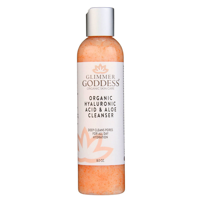 Organic Hyaluronic Acid & Aloe Cleanser for deep pore cleansing and hydration, 8 oz bottle
