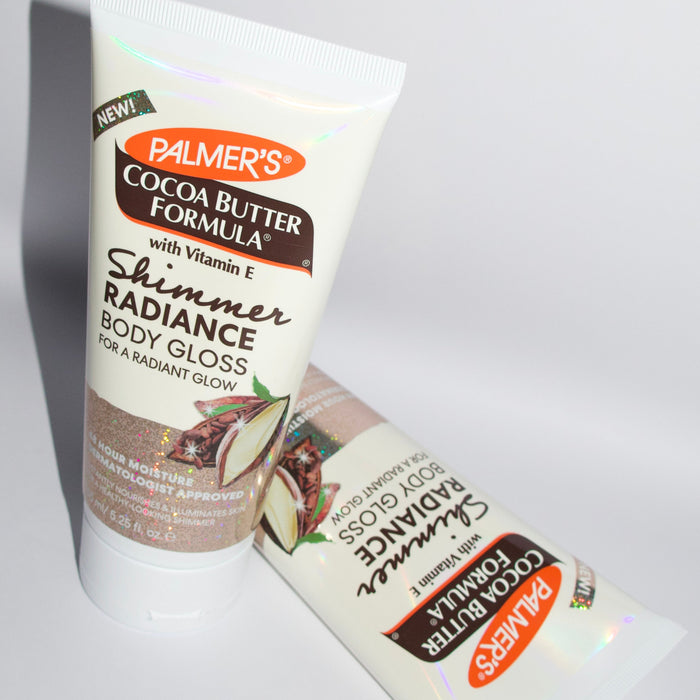 Palmer's Cocoa Butter Formula body gloss tube on a white background