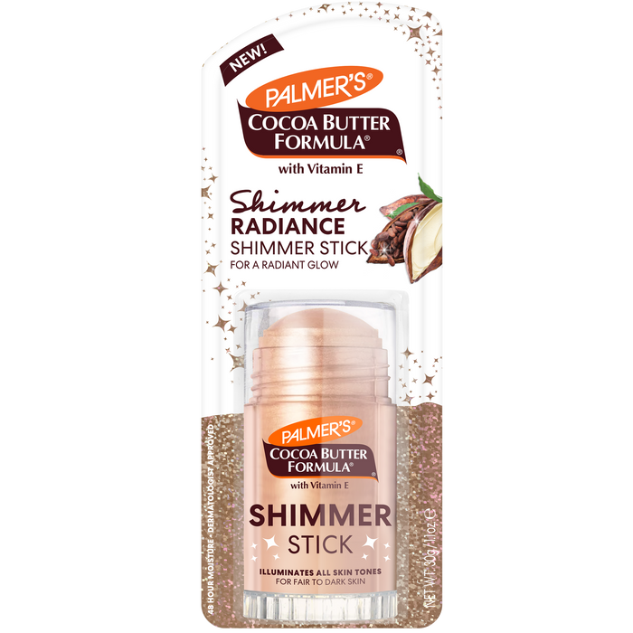 Palmer's Cocoa Butter Formula Shimmer Radiance Stick packaging on a white background