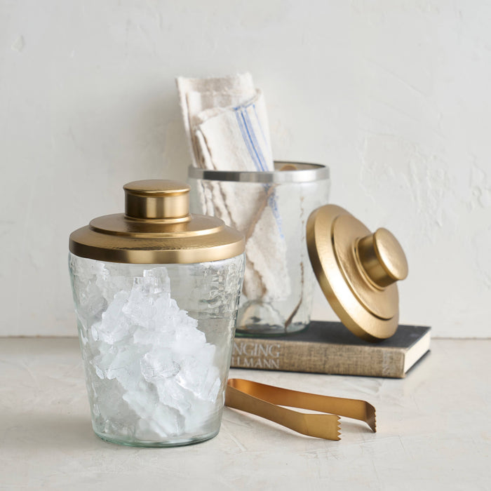 Pebbled Ice Bucket / Tongs Set - Magnolia Lane co. Home + Garden + Gift