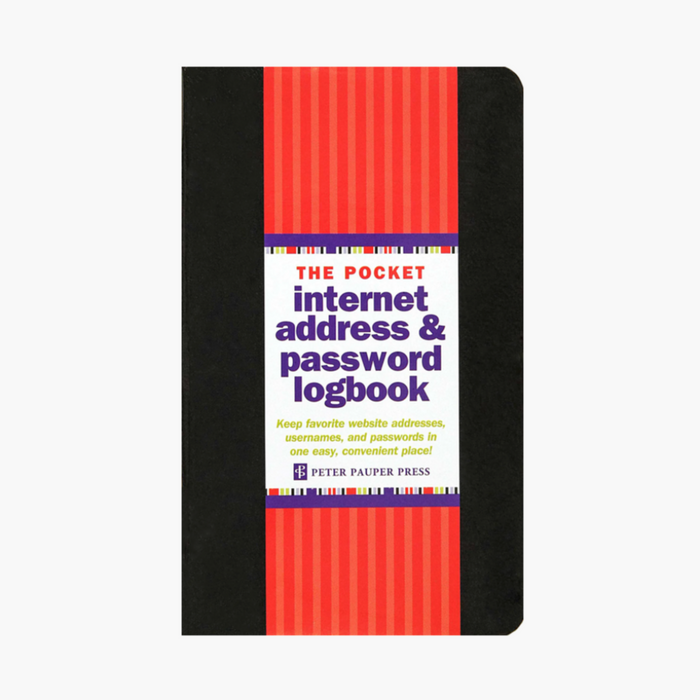 PETER PAUPER Internet Address & Password Logbook - Black