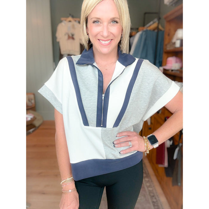 Small / Navy/Gray Colorblock
