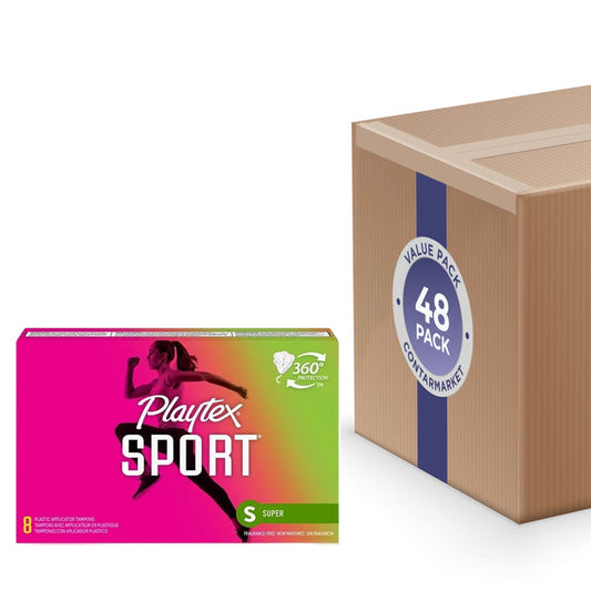 Playtex Sport Tampons Super Absorbency – 8 Count – 48 Pack