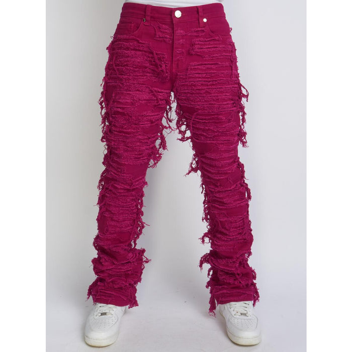 PLTKS Jeans Fucshia Trashed Distressed Stacked Flare (Debris507) product image