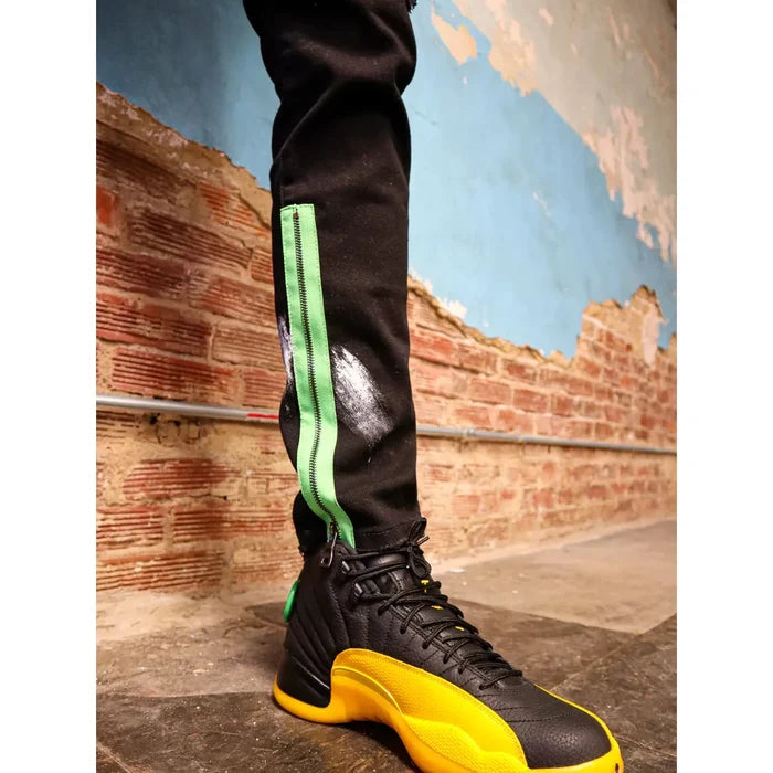 High-quality buffalo denim with unique hand-painted design