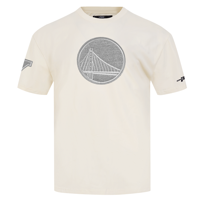 Pro Standard Golden State Warriors men's reverse French Terry tee in eggshell color with team logo