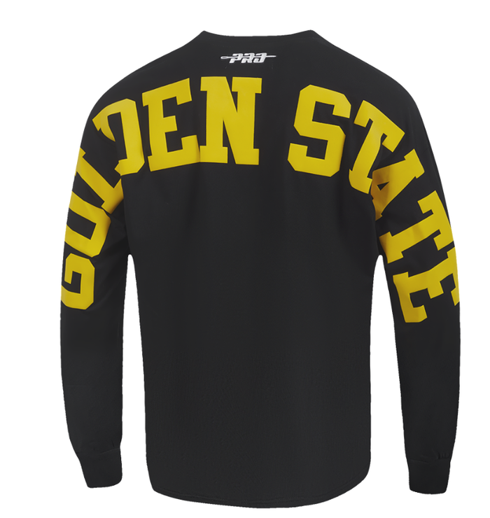 Pro Standard Golden State Warriors Wingspan Black Long Sleeve Tee with Drop Shoulder