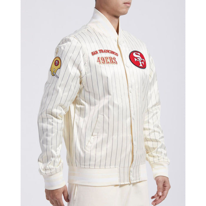 Stylish Pro Standard San Francisco 49ers Pinstripe Retro Satin Jacket