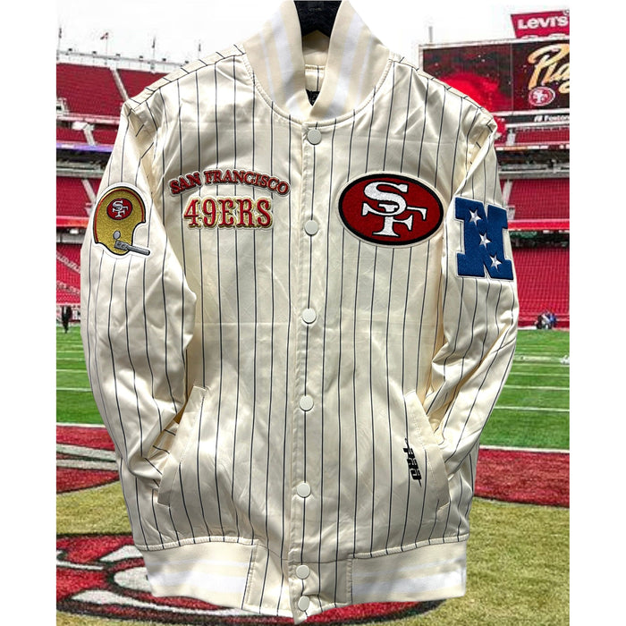 Premium Pro Standard San Francisco 49ers Pinstripe Retro Satin Jacket