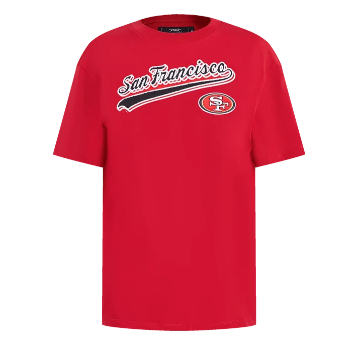 Pro Standard San Francisco 49ers Script Tail Women's BF Tee - Red (FS4A410161-RED)