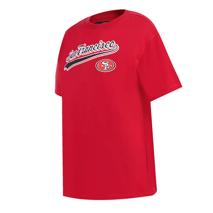 Pro Standard San Francisco 49ers Script Tail Women's BF Tee - Red (FS4A410161-RED)