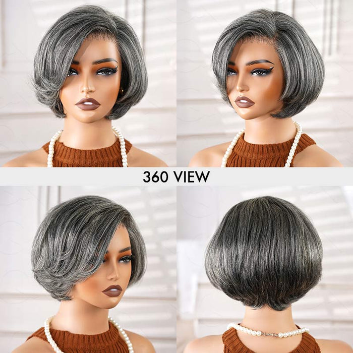 qvr lace frontal wigs salt pepper human hair wigs for locs inspired look