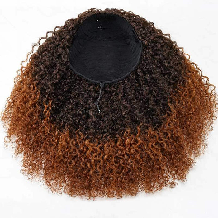 half human hair wig ombred brown colored real hair wigs