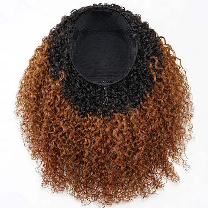 black to brown ombred half wigs, easy to install