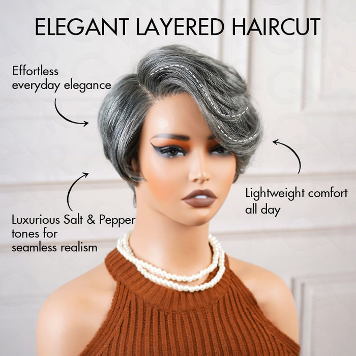qvr human hair wigs salt and pepper bob wigs for 4c hair easy styling