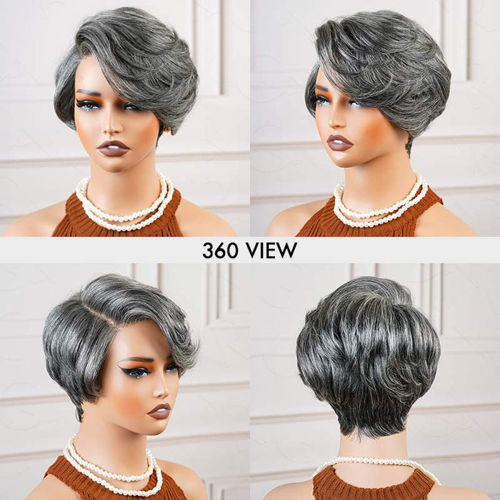 qvr pixie cut wigs short silver style for black women protective hairstyle