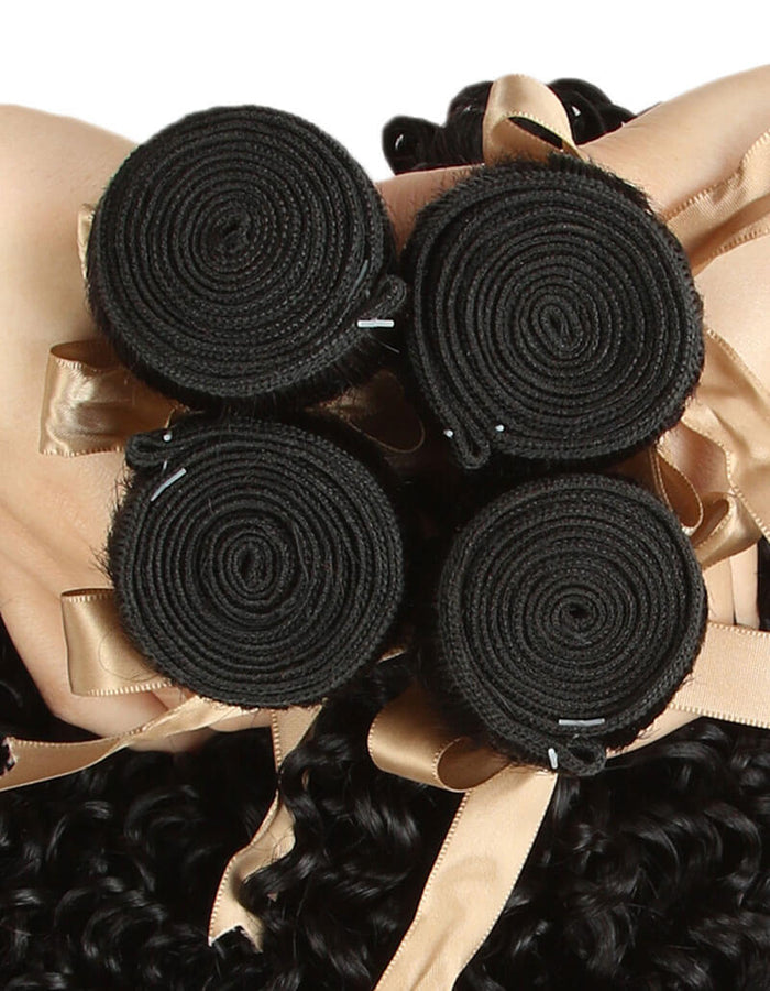 machine weft jerry curly human hair bundles 4pcs