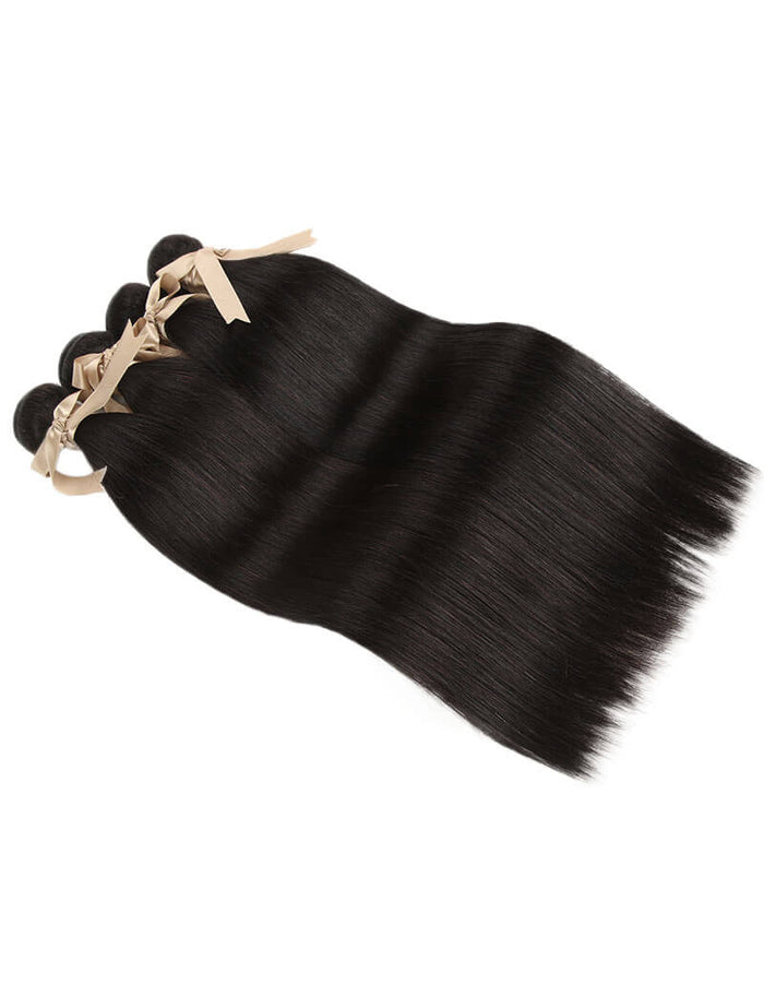 no split end silky straight natural black human hair bundles 4pcs