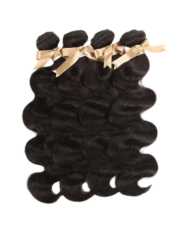 natural black body wave human hair bundles