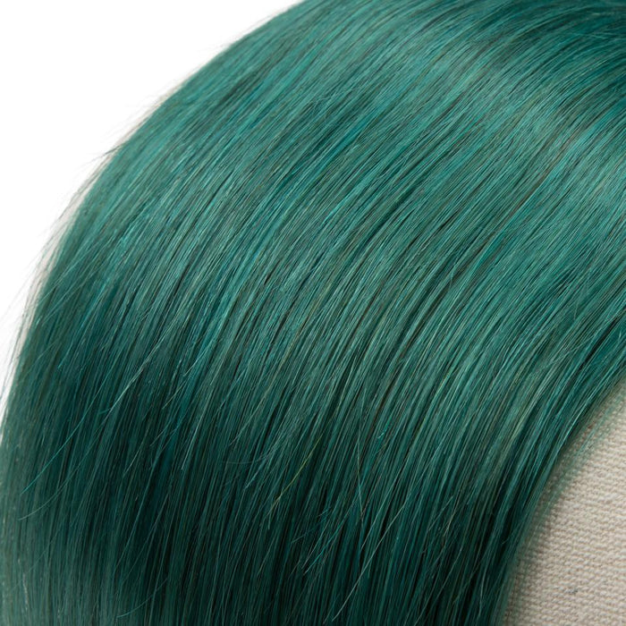 glossy look teal green straight virgin human hair bundles