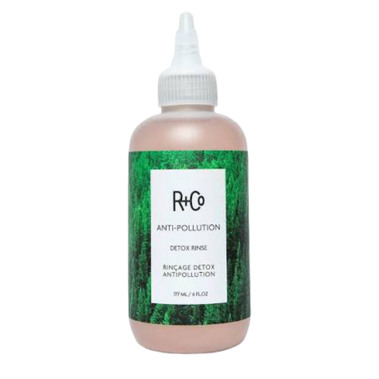 R+Co Anti-Pollution Detox Rinse bottle on a white background